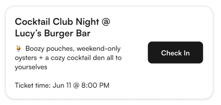 How do I check in to an event? screenshot